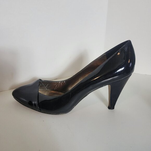 Aldo Womens Black Patent Leather Stiletto Heels Size 39 Pointed Toe - Picture 3 of 9